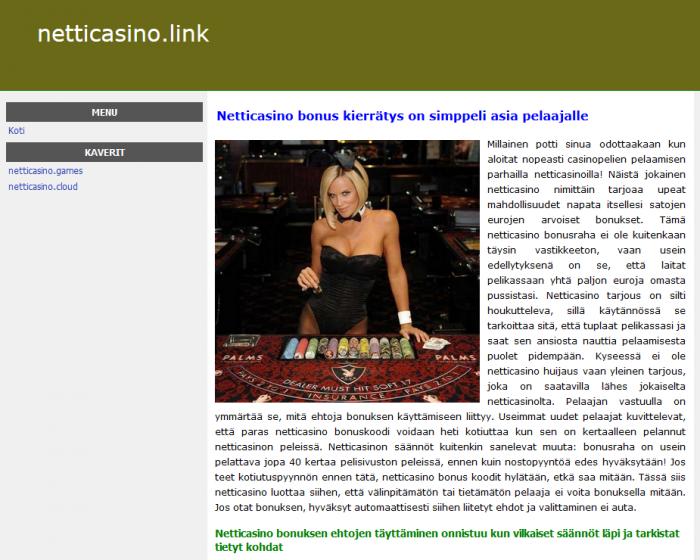 Netticasinon bonus kierratys